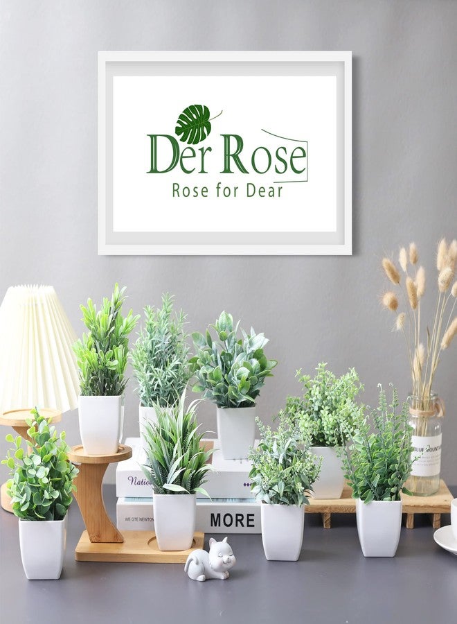 Der Rose مجموعة نباتات اصطناعية صغيرة من دير روز، 8 قطع، مناسبة للمنزل والمكتب والحمام وغرفة النوم، لتزيين المساحات الداخلية. - Image 4