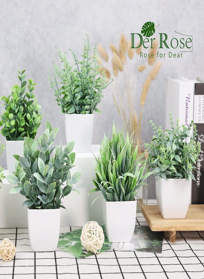 Der Rose مجموعة نباتات اصطناعية صغيرة من دير روز، 8 قطع، مناسبة للمنزل والمكتب والحمام وغرفة النوم، لتزيين المساحات الداخلية. - Image 5