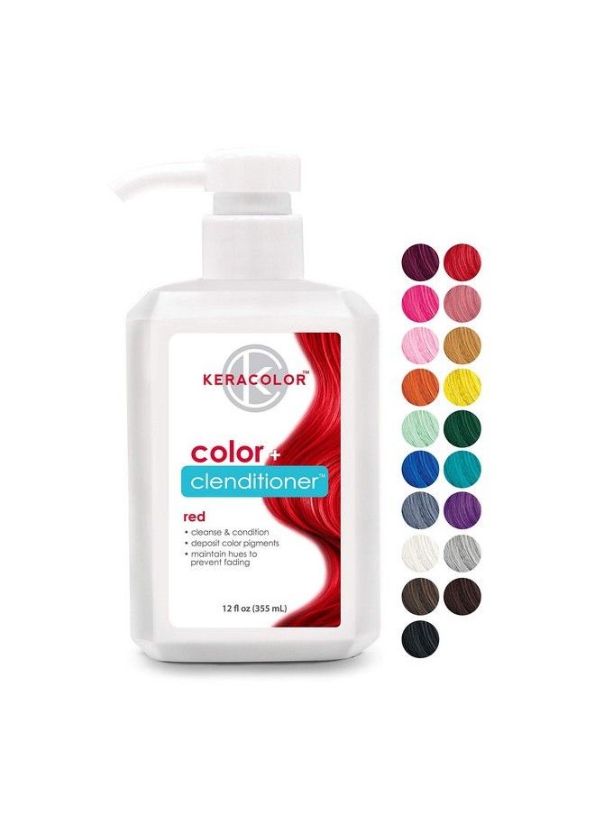 KERACOLOR - Clenditioner Red Hair Dye Semi Permanent Hair Color Depositing Conditioner Crueltyfree 12 Fl. Oz. - Image 1