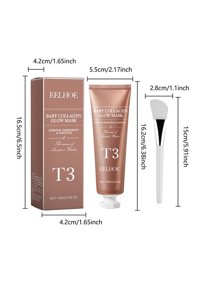 EELHOE T3 Collagen Pestlo Mask, Pestlo Baby Collagen Glow Mask, Pestlo T3 Collagen Mask, T3 Collagen Peel Off Mask, Korean Skin Care Facial Mask, Anti Wrinkle Firming Face Masks  - Image 2