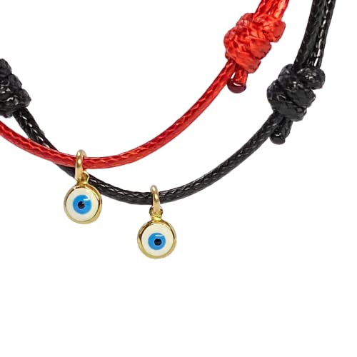 Luck Strings Evil Eye Cord Choker Necklace for Men or Women Unisex Adult - Protection Nazar Kabbalah Ojo Turco Good Luck Red or Black String (one size, Choker, Black) - Image 5