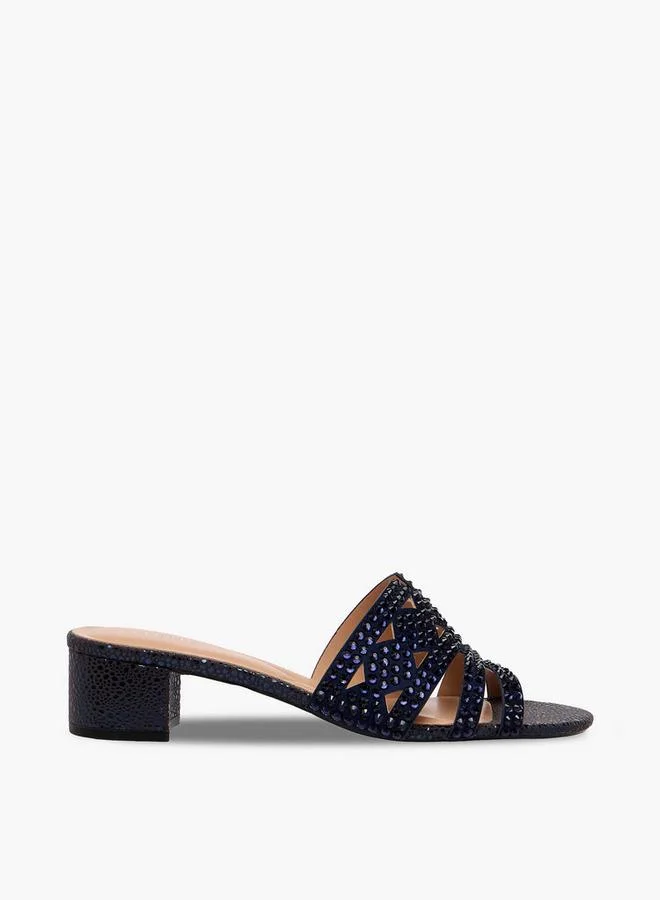 Celeste NAVY Women Embellished Block Heel Sandals for Women | Best Price UAE