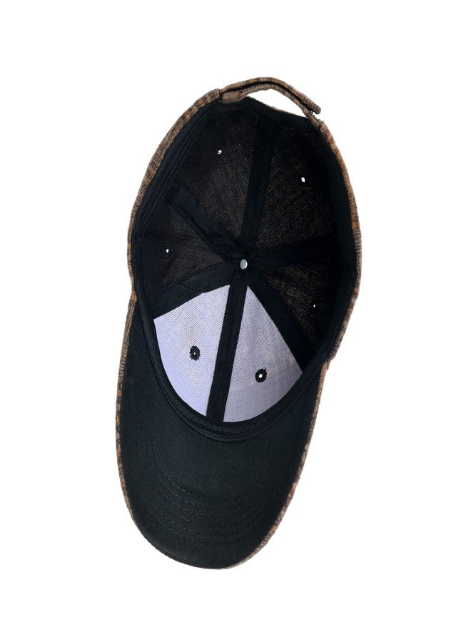 WITHMOONS Plaid Checked Baseball Cap Winter Soft Outdoor Dad Hat YZ10098 (Brown) - Image 5