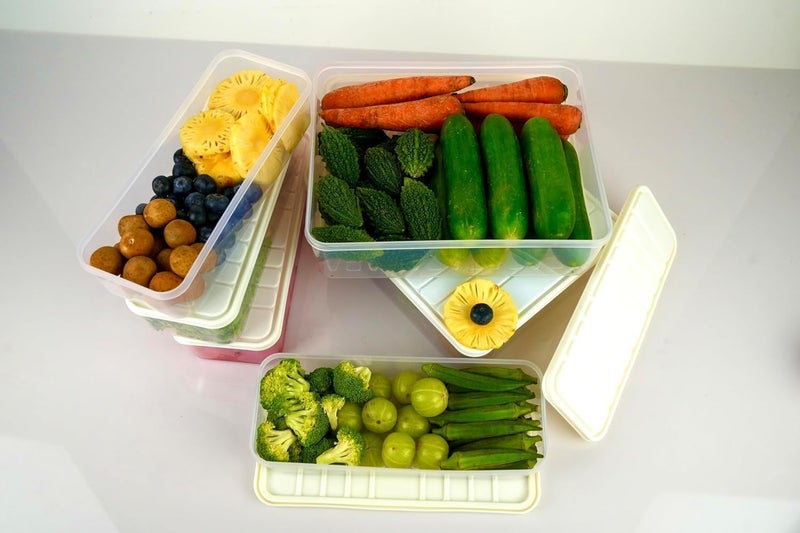 BIRDWING Fridge Boxes Freezer Storage Containers, Container for Kitchen Set, Storage in Kitchen, Vegetable Storage, Draining Crisper Refrigerator Food Box (Mix) - Image 2