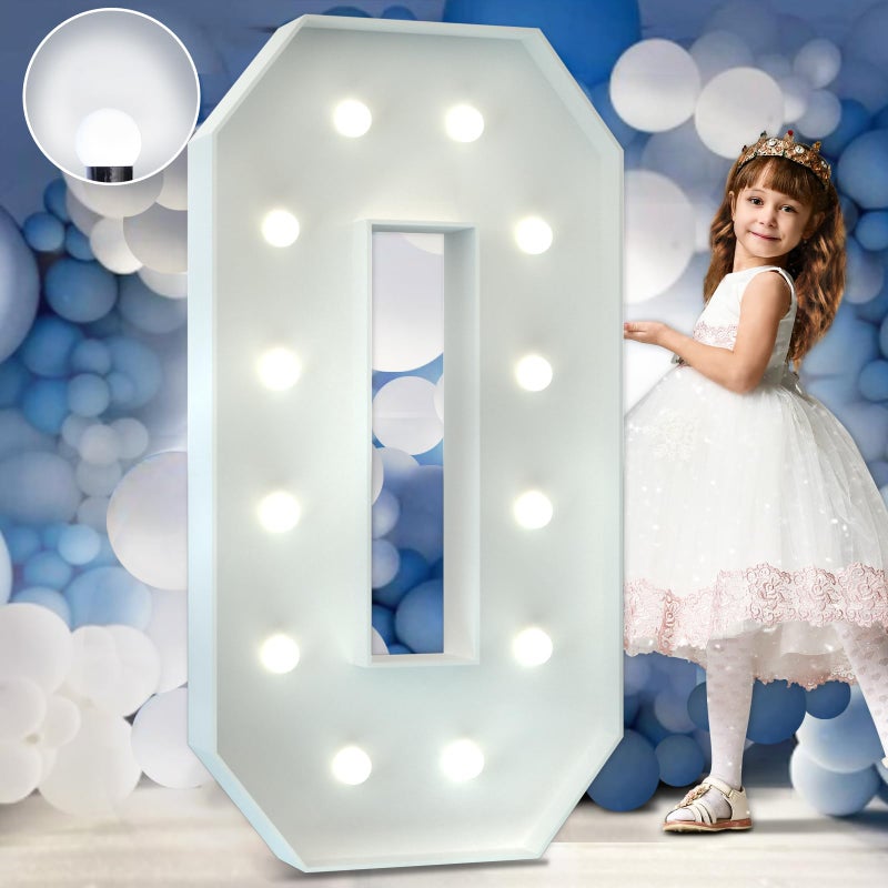 Imprsv 4FT Marquee Letters Cool White Light Up O Letters  Large Party  Event Decor for Birthdays Weddings