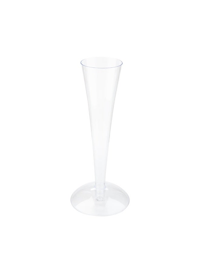 Restaurantware 4 Ounce Plastic Champagne Flutes, 100 Medium Disposable Mimosa Glasses - Flute Stands And Bases Sold Separately, Sturdy, Clear Plastic Party Toasting Glasses, For Weddings Or Events,  - Image 1