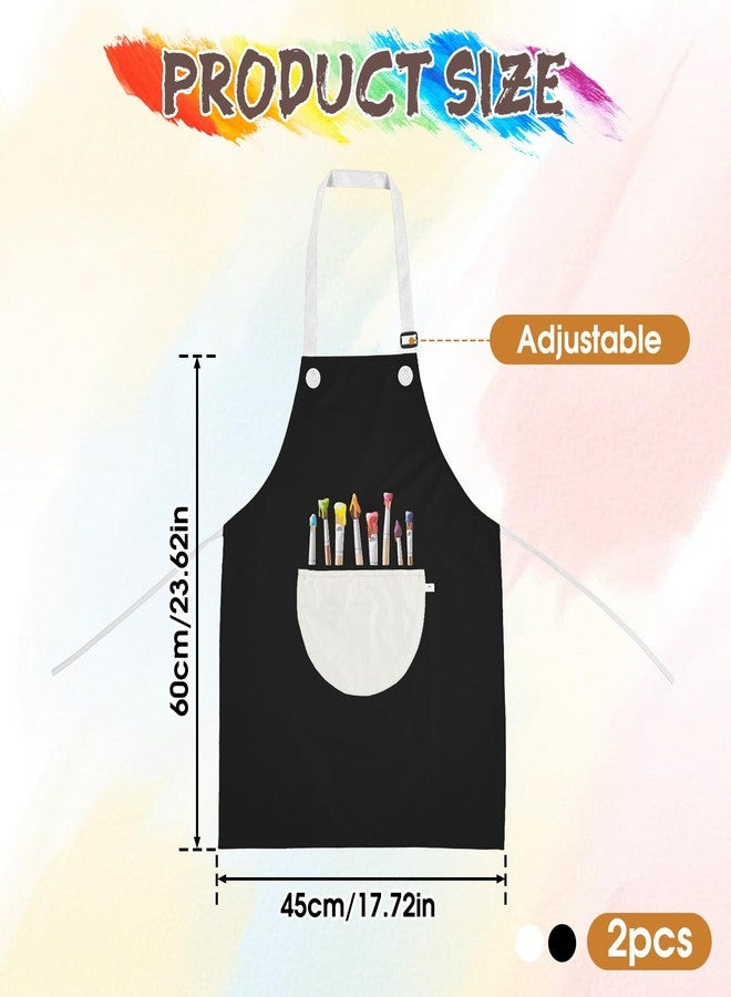 Molain 2 Pack Children's Apron, Adjustable Waterproof Art Apron with Pockets, Girls Boys Bib Aprons for Kids Painting Crafting Cooking Baking Art Gardening(Gray and Black) - Image 2