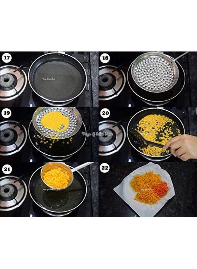 Konquer TimeS Konquer TimeS Boondi Maker Stainless Steel | Multipurpose Jhara for Boondi Raita and Laddu Sweets with Wooden Handle | Big Jalli Karandi  - Image 5