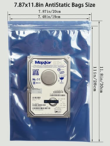 Seadasyoon Anti Static Bags, 25pcs Large Resealable ESD Bags 7.87x11.8in with Labels for GPU Hard Drive SSD HDD and Electronic Device - Image 2