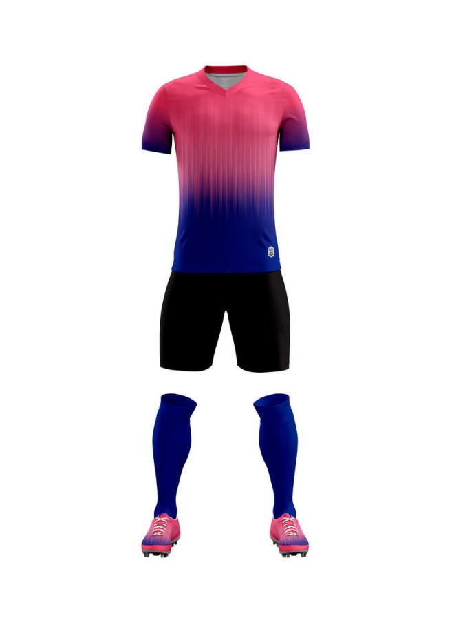 Red And Blue-light Plate Without Printing Short Sleeve Football Jersey - Image 1