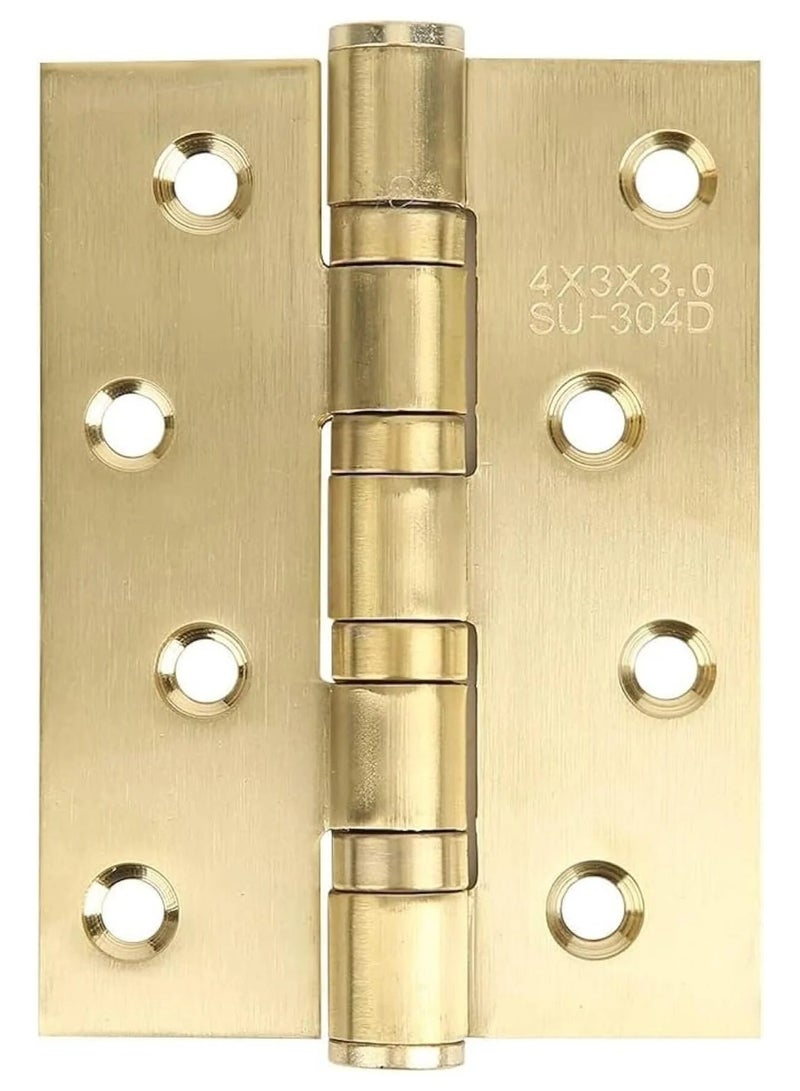 2PCS Golden Stainless Steel Cabinet Butt Hinges, Folding Door Silent Hardware Set - Image 1