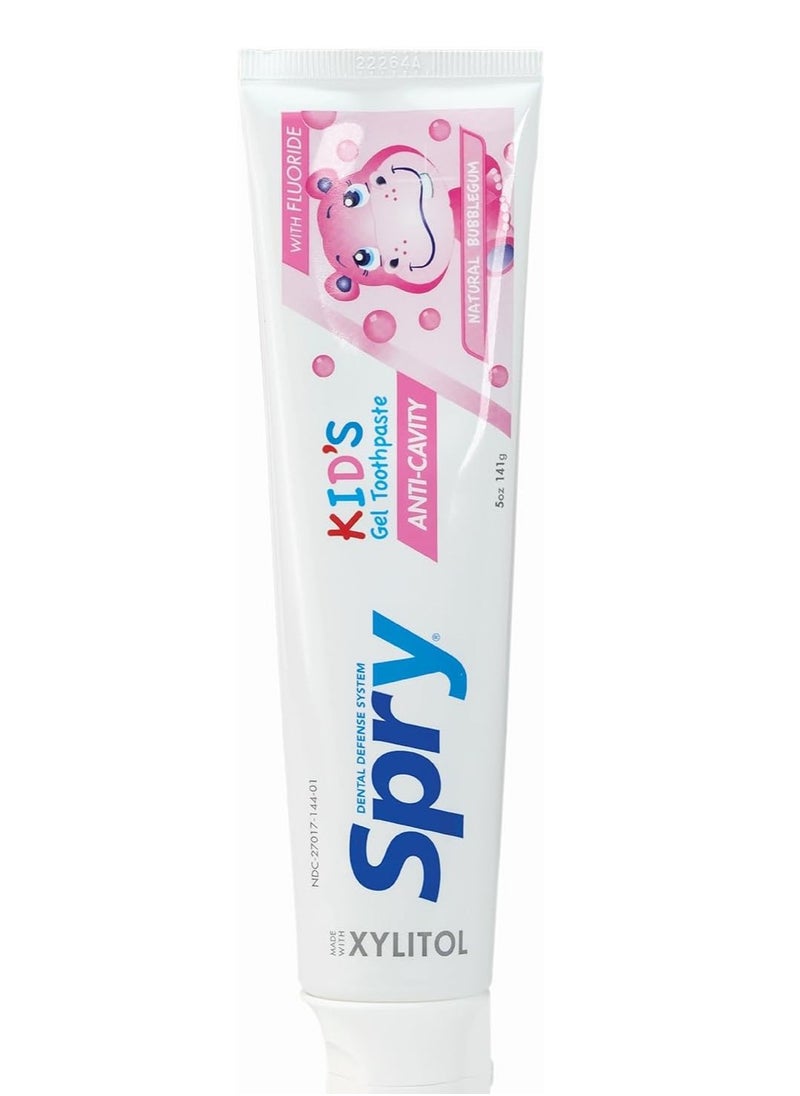 Spry Spry Xylitol Toothpaste for Kids 5oz. Kids Toothpaste with Fluoride, Teeth Whitening Kids Toothpaste with Xylitol, Natural Breath Freshening, Mouth Moisturizing Ingredients, Bubble Gum (Pack of 1)  - Image 1