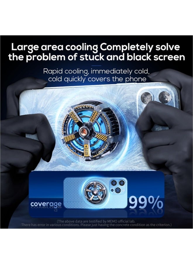 Memo Fast Cooling Mobile Phone Cooler CXA3 , Phone Cooler for Gaming With Cable Type-C , Magnetic and Clip Semiconductor Ice Affect Refrigerator Radiator, RGB Light, Ultra Quiet , Compatible with iPhone & Android Gaming Phones - Image 4