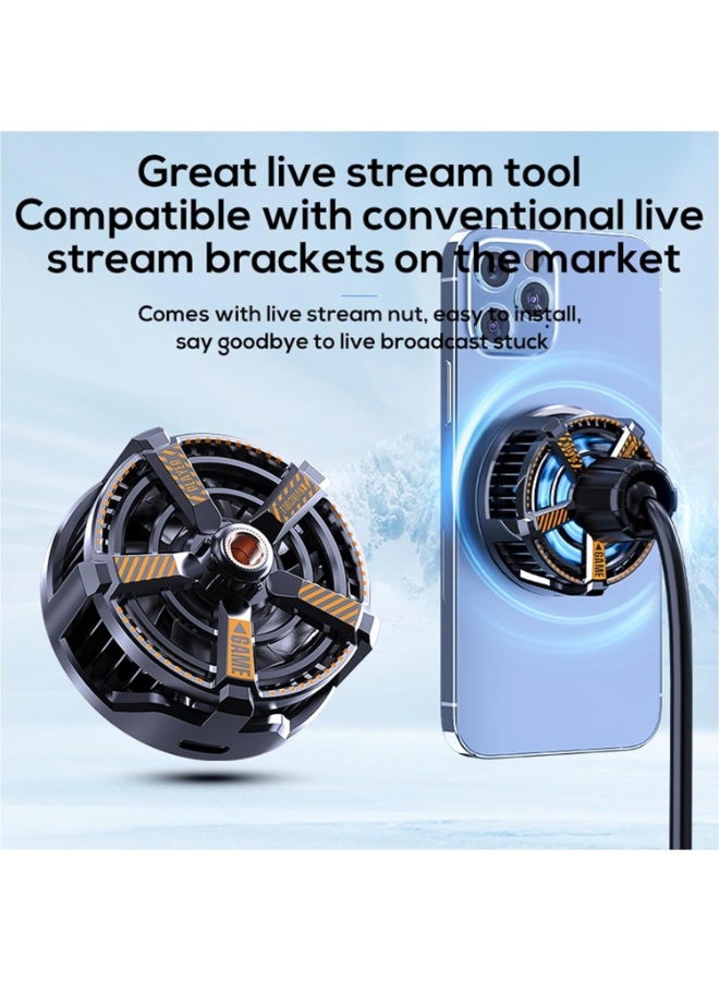 Memo Fast Cooling Mobile Phone Cooler CXA3 , Phone Cooler for Gaming With Cable Type-C , Magnetic and Clip Semiconductor Ice Affect Refrigerator Radiator, RGB Light, Ultra Quiet , Compatible with iPhone & Android Gaming Phones - Image 5