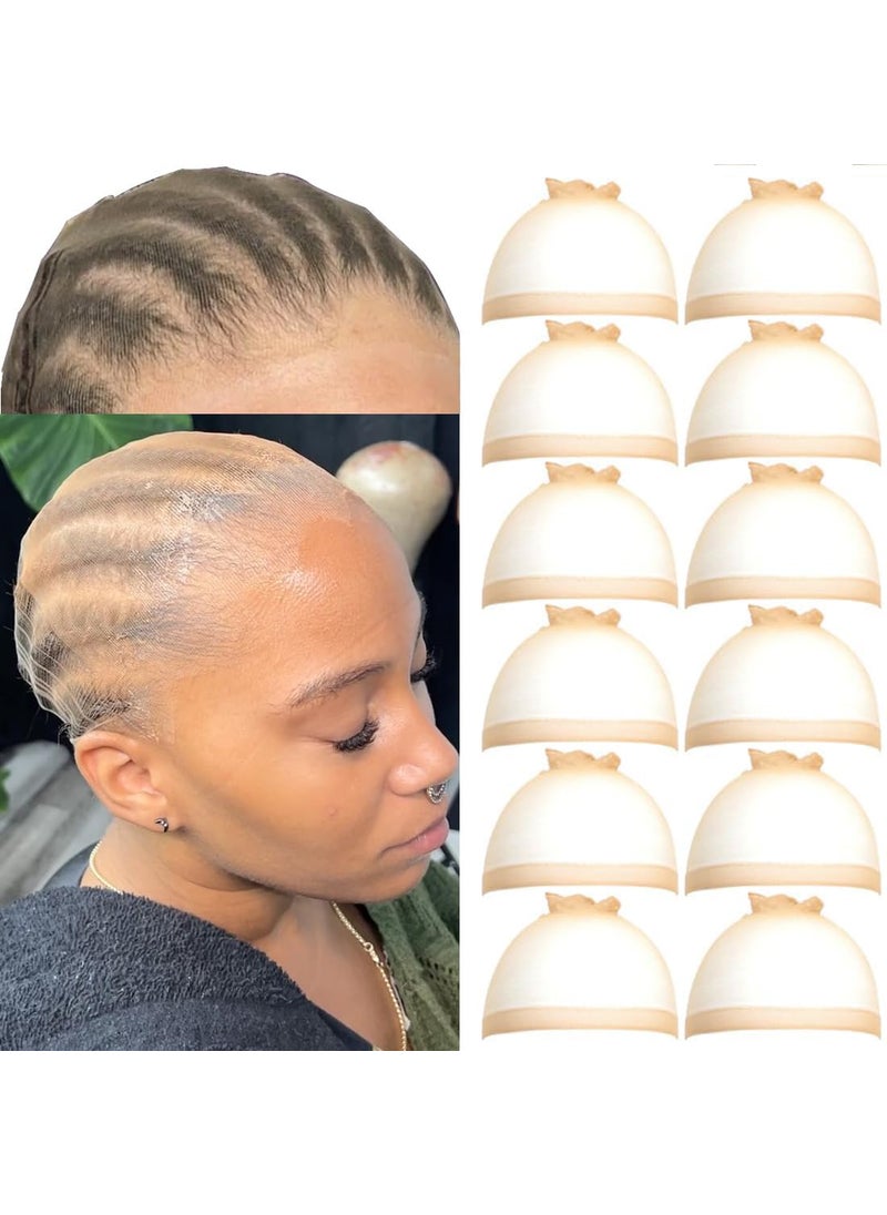 FDBJulyy - FDBJulyy 12 Pcs Transparent HD Wig CapTransparent HD Wig Caps for Women Wig Cap Stocking Cap Sheer Wig Cap Thin Nylon Cap HD Thin Wig Cap for Lace Front Wig Accessories for Women - Image 1
