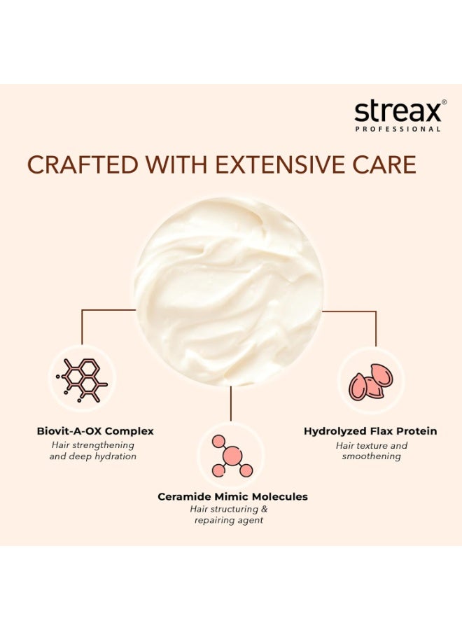 Streax Professional Vitariche Care Smooth and Shine Hair Mask For Women- Hairmask Enriched with Biovit-A-OX Complex, Hydrolyzed Silk Protein, and Vitamins- For Soft, Smooth, and Rejuvenated Hair, 200g - Image 3
