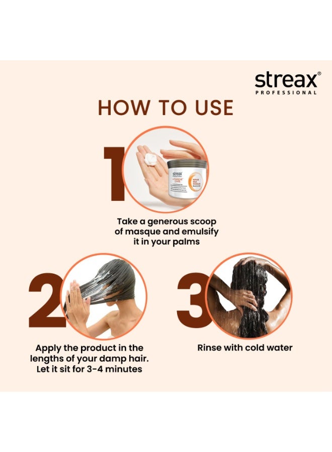 Streax Professional Vitariche Care Smooth and Shine Hair Mask For Women- Hairmask Enriched with Biovit-A-OX Complex, Hydrolyzed Silk Protein, and Vitamins- For Soft, Smooth, and Rejuvenated Hair, 200g - Image 5