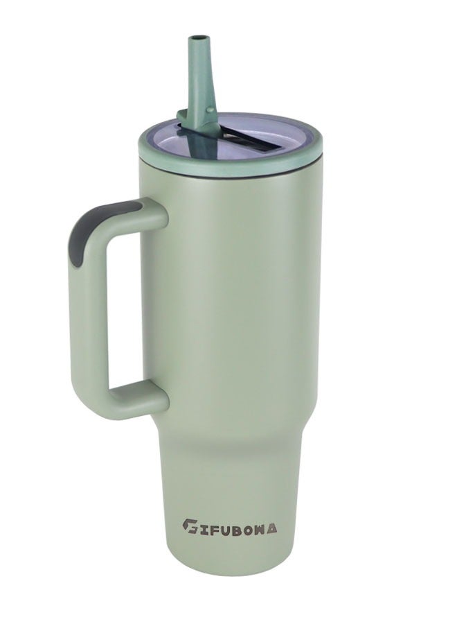 GIFUBOWA 40 oz Tumbler with Handle and Flip Straw Insulated Cup Reusable Stainless Steel Water Bottle Travel Mug Cupholder Friendly - Image 1