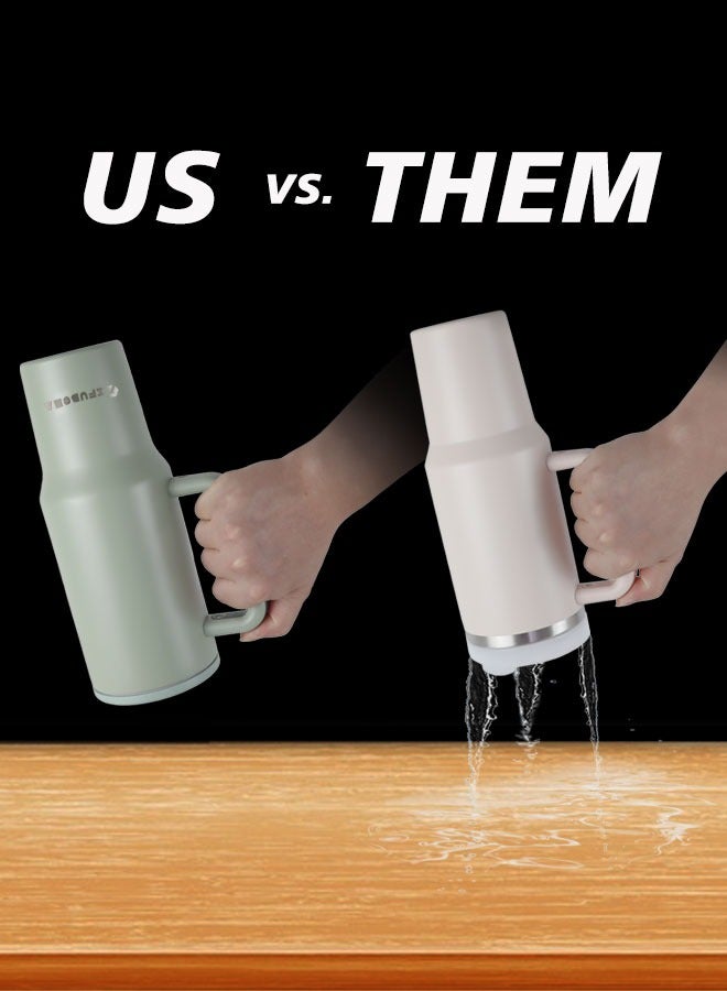 GIFUBOWA 40 oz Tumbler with Handle and Flip Straw Insulated Cup Reusable Stainless Steel Water Bottle Travel Mug Cupholder Friendly - Image 3