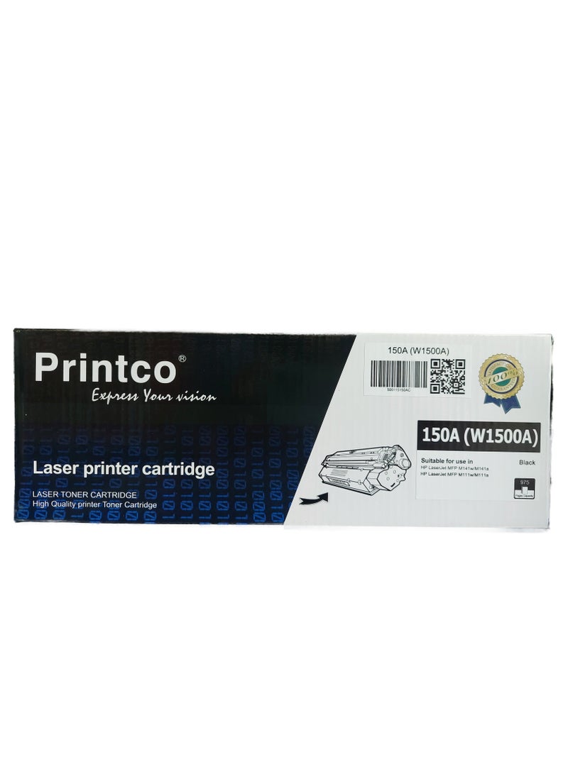 برينتكو خرطوشة حبر بديلة متوافقة 150A W1500A لطابعة HP Laserjet M111a M111w MFP M141a M141w MFP M141a M141w باللون الأسود - Image 1