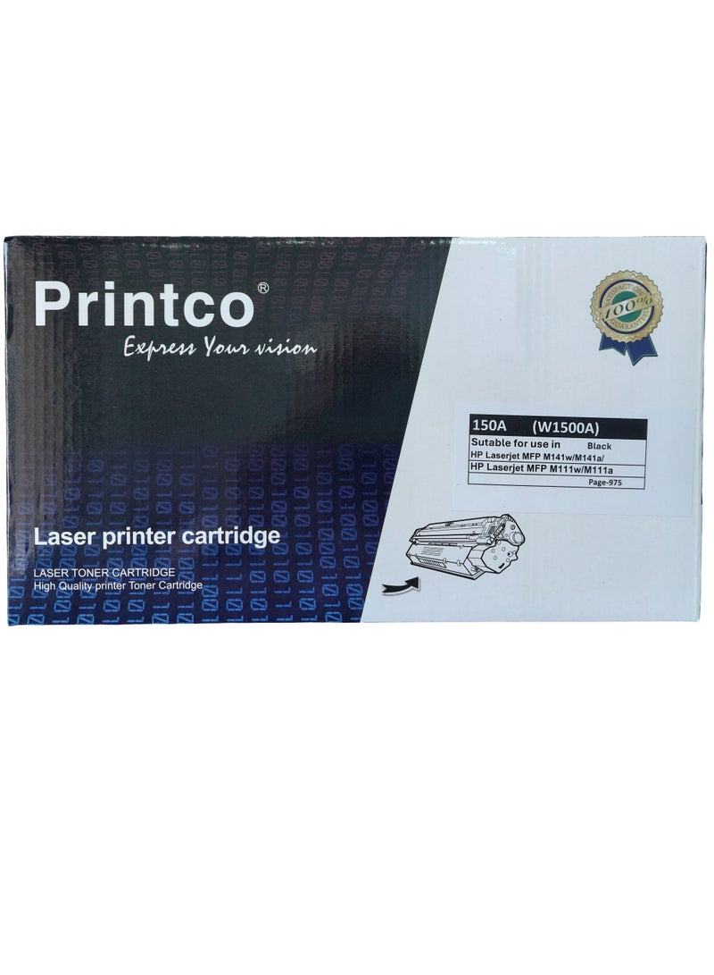 برينتكو خرطوشة حبر بديلة متوافقة 150A W1500A لطابعة HP Laserjet M111a M111w MFP M141a M141w MFP M141a M141w باللون الأسود - Image 3