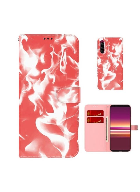 Case Cover For For Sony Xperia 5 Cloud Fog Pattern Horizontal Flip Leather Case with Holder & Card Slot & Wallet(Red)