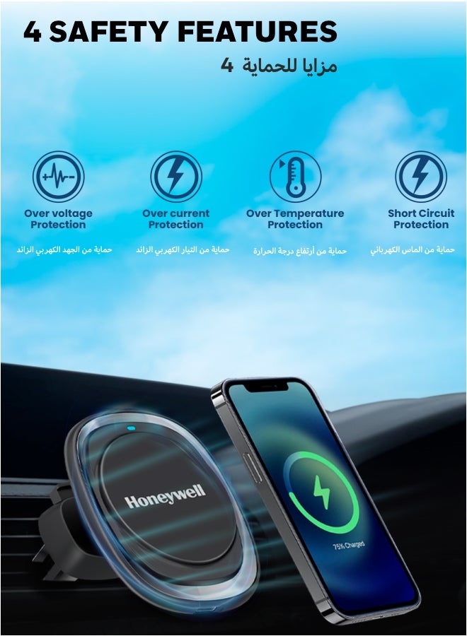 هوني ويل شاحن سيارة Zest MagSafe مع شحن فائق السرعة لهاتف iPhone 12 وما فوق بما في ذلك سلسلة iPhone 15 (iPhone 15 pro وiPhone 15 Plus)، مدخل من النوع C، إجمالي الناتج يصل إلى 15 وات. - Image 2