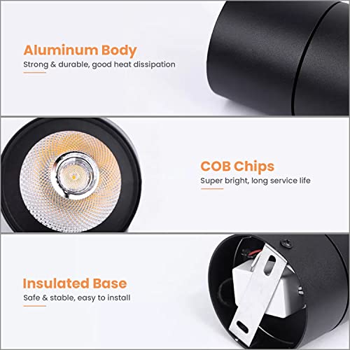 Harold Electricals 10 Watt 360 Degree Adjustable LED Surface COB Light - Wall/Ceiling Mountable -Pack of 1 (Cool White Light) Black Body,Metal - Image 3