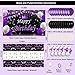 Coosilion Purple and Black Party Decorations for Women Purple Birthday Decorations for Girls Men with Purple Black Happy Birthday Backdrop Tablecloth Confetti Balloons Arch Purple Party Supplies - Image 2