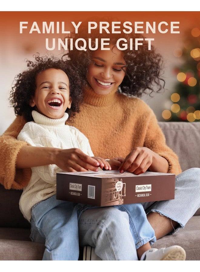 ROKR 3D Wooden Puzzles Model Car Kits For Adults To Build Wooden Toy Tram Train Set With Railway Wood 3D Puzzles For Adults Gift Idea For Christmas Father'S Day Birthday - Image 4