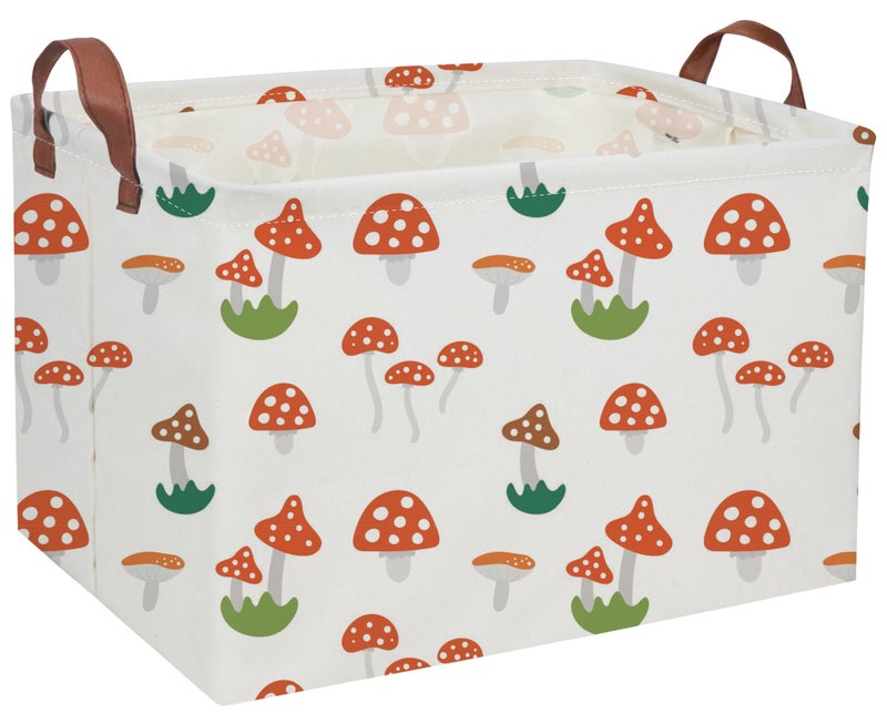 DDBASKET Kids Basket Mushroom Baskets Boys and Girls Basket Rectangular Cute Storage Bin for Room DecorMushroom - Image 2