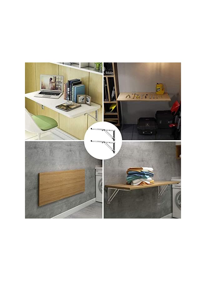 The Bros حامل الرف القابل للطي من بروس 18 بوصة، 2 قطعة من الفولاذ المقاوم للصدأ الثقيل 304، حامل مثلث - Image 3