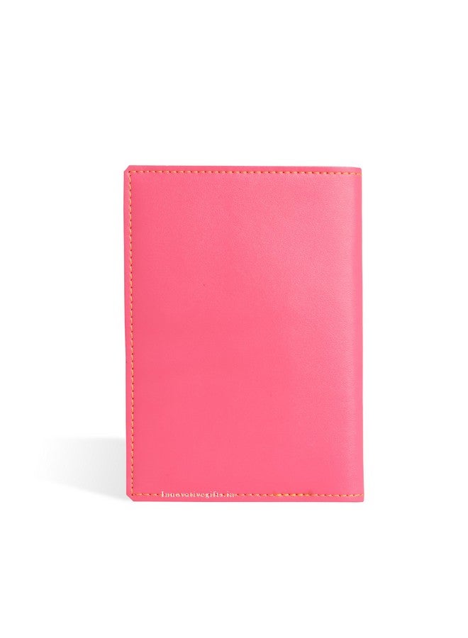 Innovative Gifts Men's Personalized Passport Cover Holder I Customized PU Leather Travel Accessories Organizer with Name & Charm I Unique Gift for Birthday Anniversary Men Boy Love Husband - Pink - Image 4