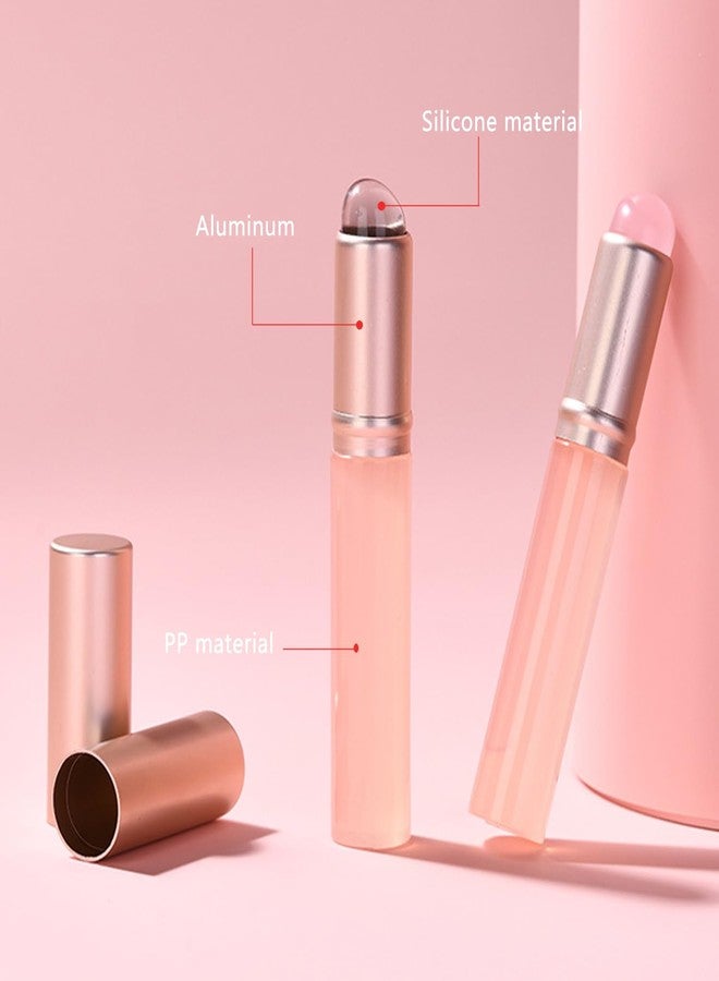 UtySty 3 Pack Silicone Lip Brush Applicator Reusable Nail Art Smudge Brushes for Chrome Powder Lip Mask Balm Pat Ombre Gel Lipstick Concealer Eyeshadow Girls Women Makeup Cosmetic Tool - Image 5