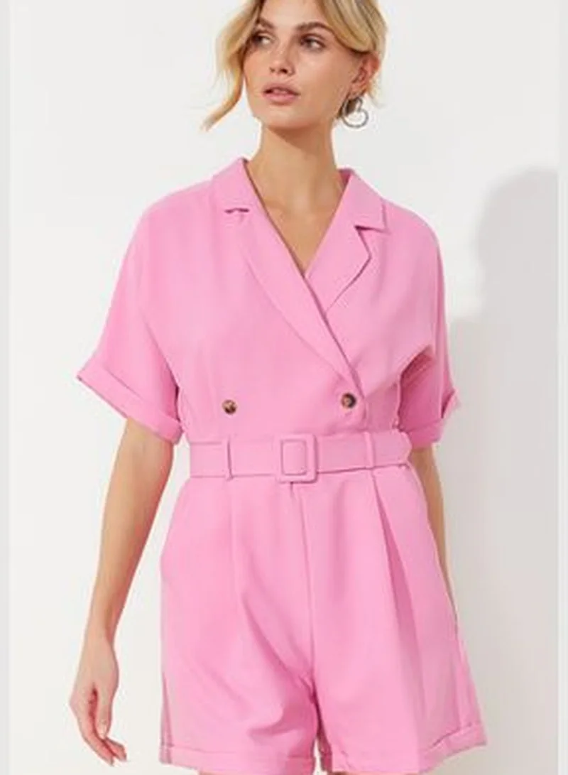 trendyol Pink Belted Jumpsuit