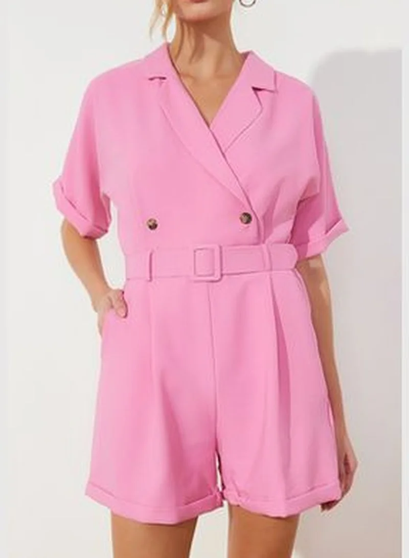 trendyol Pink Belted Jumpsuit