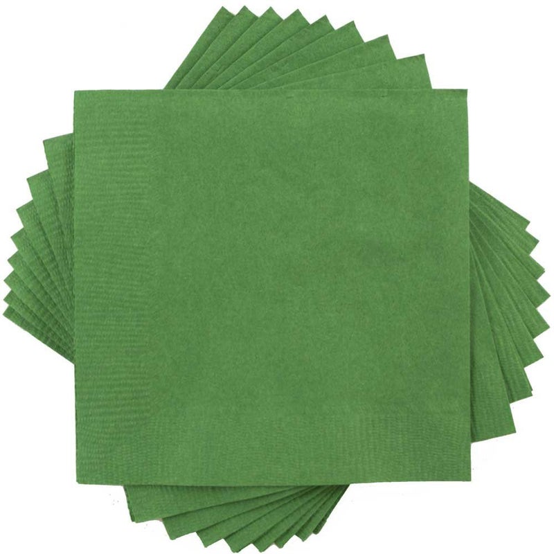 JAM PAPER Small Beverage Napkins  5 x 5  Green  50Pack