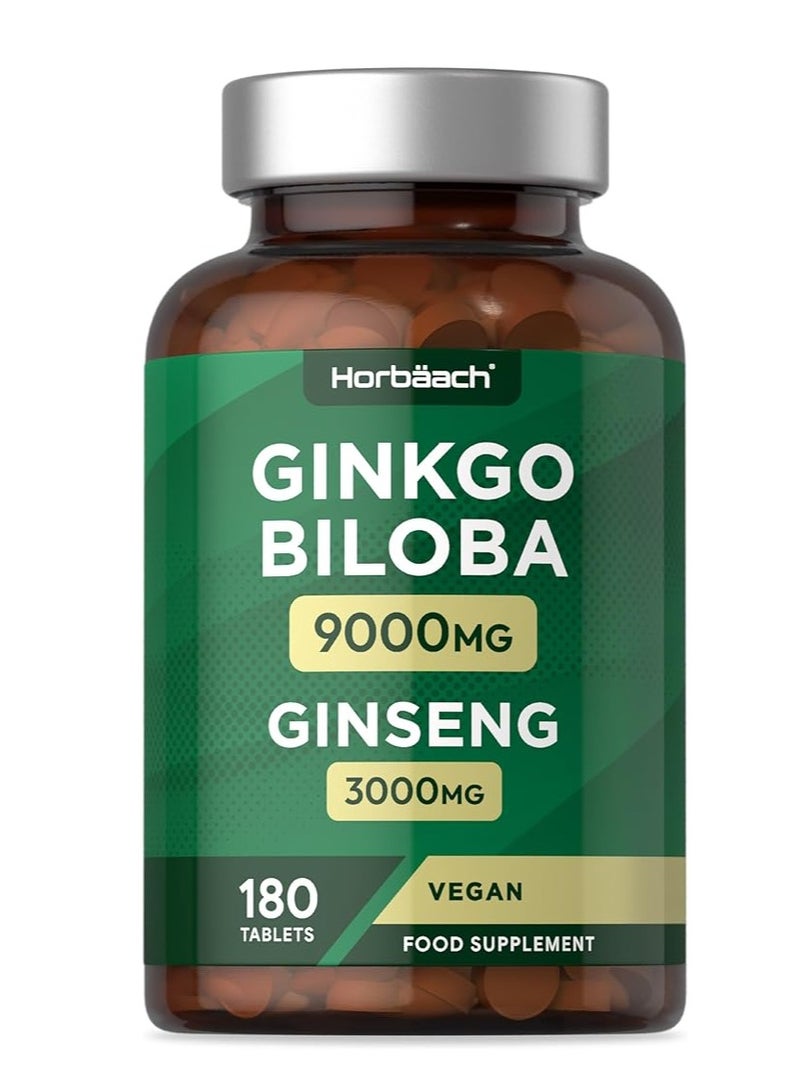 Horbäach Ginkgo Biloba and Ginseng High Strength 180 Vegan Tablets