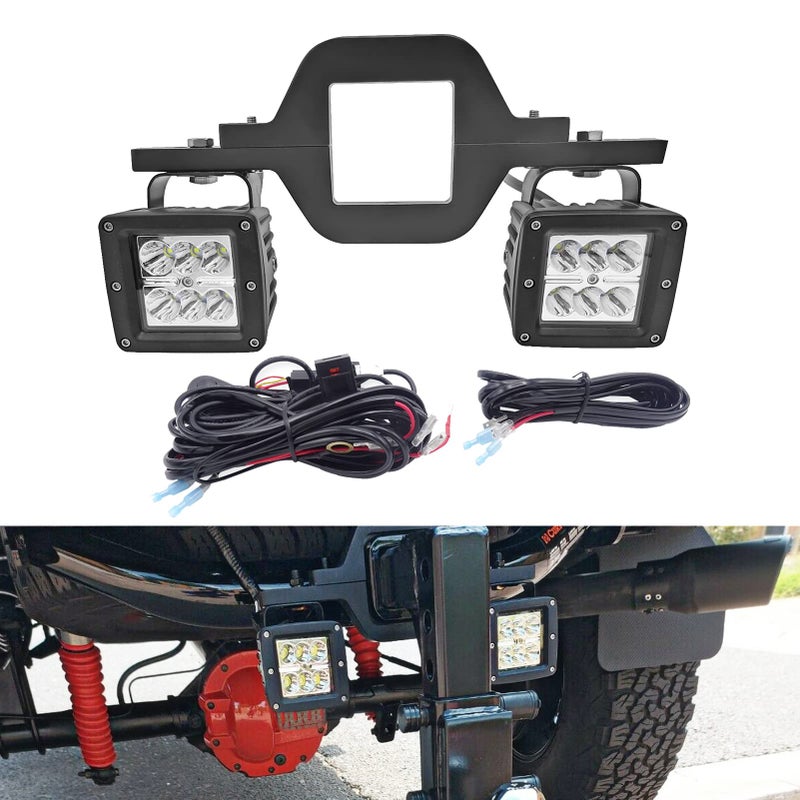 WSays Tow Hitch Light Kit 2PCS 3 LED Pods with 25 Tow Hitch Mounting Brackets and Wiring Harness Led Reverse Backup Lights OffRoad Driving Lighting Compatible with Truck Trailer RV SUV Pickup