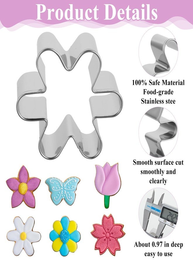 Thrymme 6PCS Flower Cookie Cutters, 3 Inch Stainless Steel Cookie Cutter Set with Daisy, Tulip & Butterfly Shapes, Baking Tools for Sugar Cookies, DIY Homemade Desserts (Assorted Designs) - Image 3