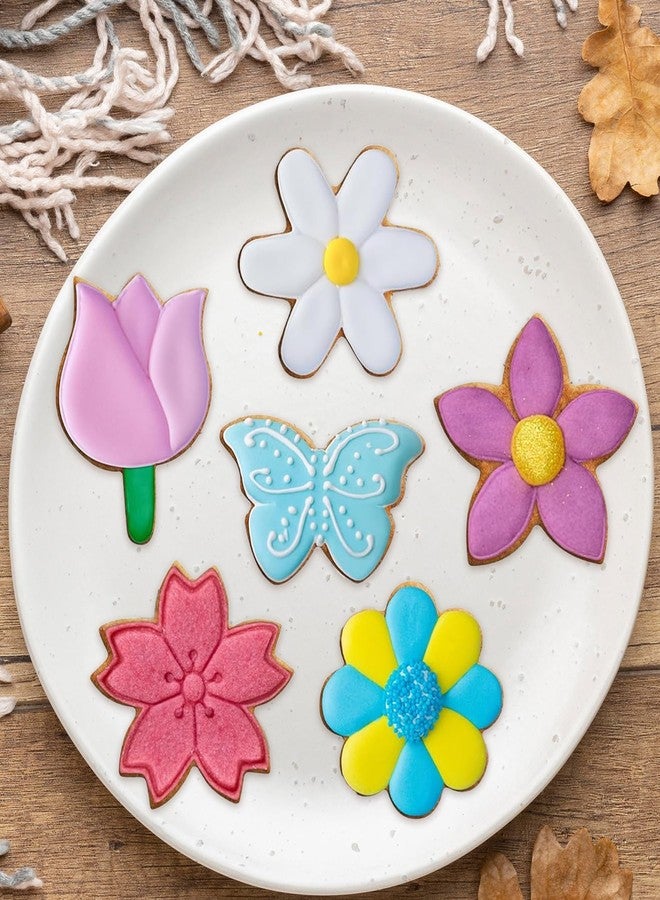 Thrymme 6PCS Flower Cookie Cutters, 3 Inch Stainless Steel Cookie Cutter Set with Daisy, Tulip & Butterfly Shapes, Baking Tools for Sugar Cookies, DIY Homemade Desserts (Assorted Designs) - Image 4