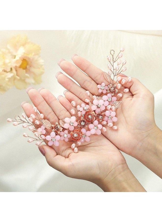 GORAIS - Opal Bride Wedding Hair Vine Rose Gold Pearl Bridal Hair Piece Flower Beaded Hair Accessories For Women And Girls - Image 1