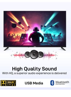 GEEPAS 55'' 4K UHD, Google, Smart LED TV With Remote Control, Wall Mount Bracket, 2 USB & 4 HDMI Port, HDMI, USB, Bluetooth, WIFI, Screen Sharing, 16.9 Aspect Ration, Wide Color Enhancer, Eco Efficiency  - Image 4