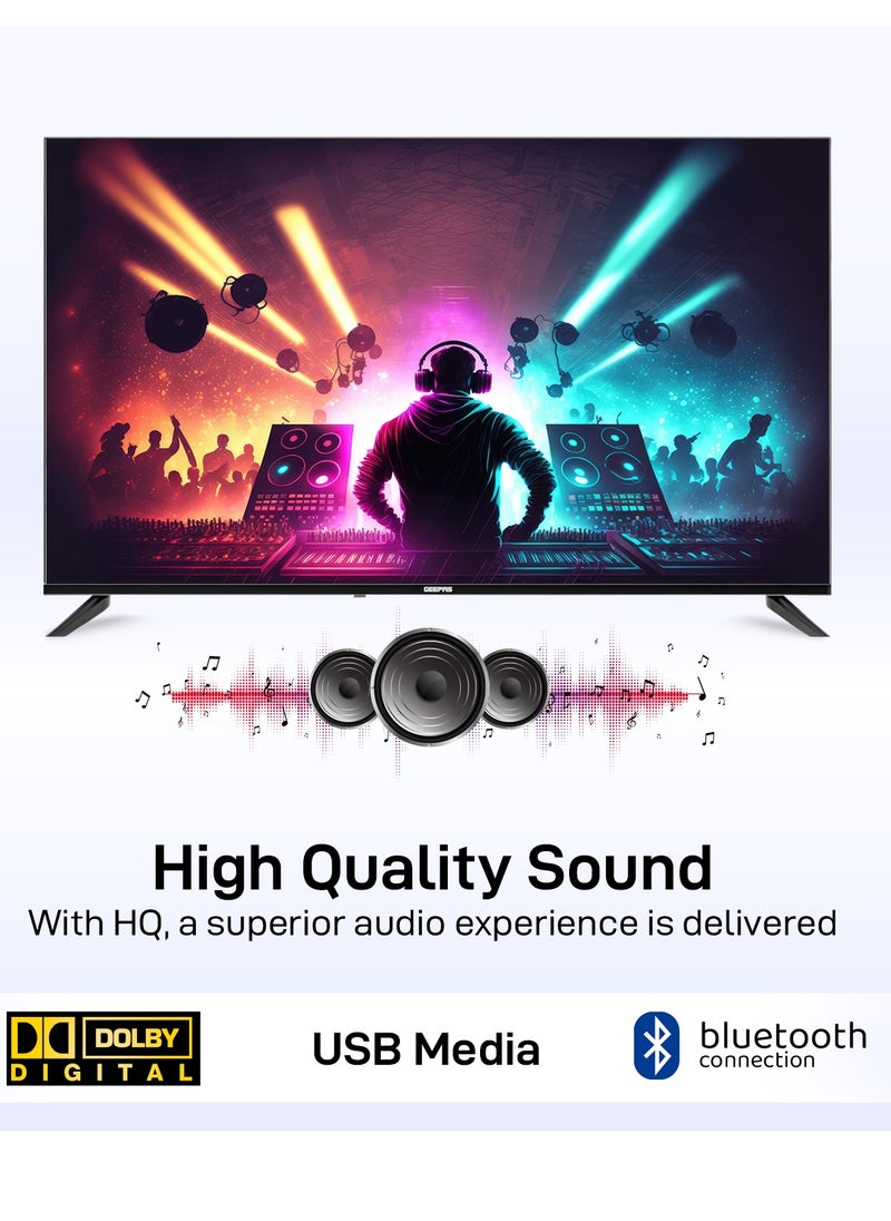 GEEPAS 55'' 4K UHD, Google, Smart LED TV With Remote Control, Wall Mount Bracket, 2 USB & 4 HDMI Port, HDMI, USB, Bluetooth, WIFI, Screen Sharing, 16.9 Aspect Ration, Wide Color Enhancer, Eco Efficiency  - Image 4
