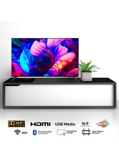 GEEPAS 55'' 4K UHD, Google, Smart LED TV With Remote Control, Wall Mount Bracket, 2 USB & 4 HDMI Port, HDMI, USB, Bluetooth, WIFI, Screen Sharing, 16.9 Aspect Ration, Wide Color Enhancer, Eco Efficiency  - Image 2