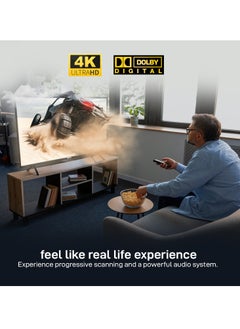GEEPAS 55'' 4K UHD, Google, Smart LED TV With Remote Control, Wall Mount Bracket, 2 USB & 4 HDMI Port, HDMI, USB, Bluetooth, WIFI, Screen Sharing, 16.9 Aspect Ration, Wide Color Enhancer, Eco Efficiency  - Image 3