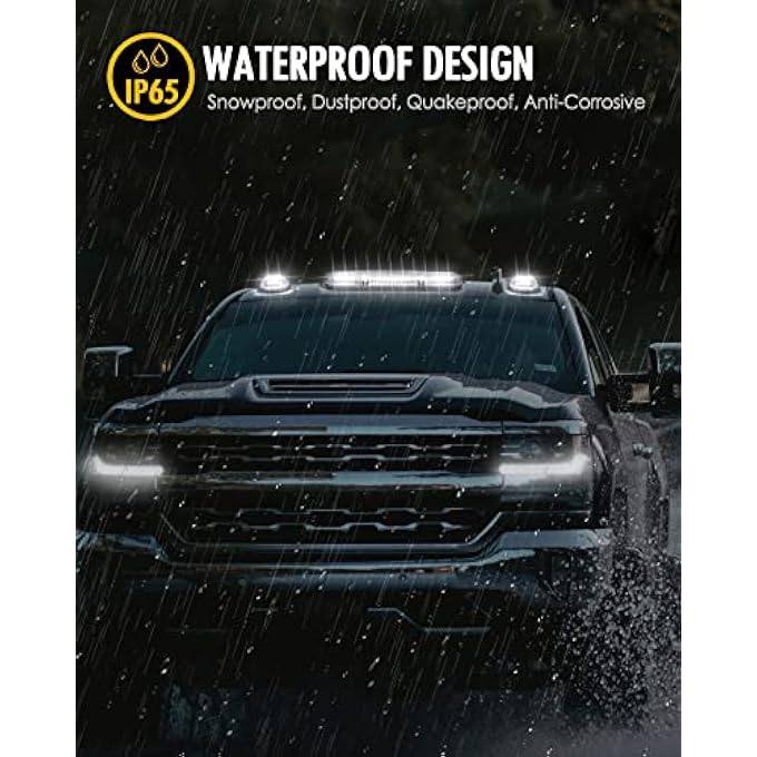 Partsam 3 قطع غطاء دخان عدسة بيضاء 30 ليد علامة الكابينة سقف تشغيل أضواء علوية مجموعة الأسلاك متوافقة مع شاحنة سيلفرادو سييرا 1500 1500Hd 2500 2500Hd 3500 2002 2007 - Image 5