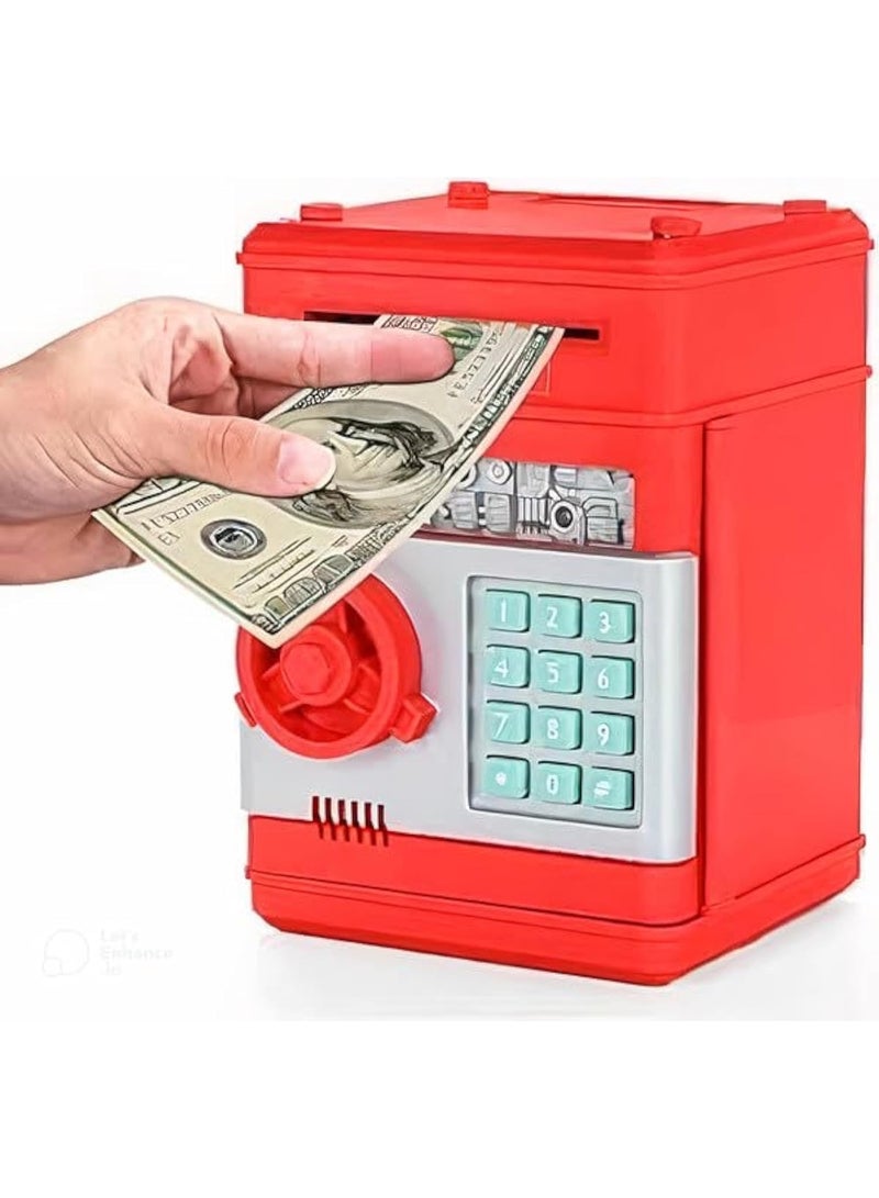 Safe Money Bank Electronic Mini ATM for Kids Toy,Piggy Safe Money Saving Box Coin Banks Password Code Lock for Children, Boys Girls Ideal Gift - Image 1