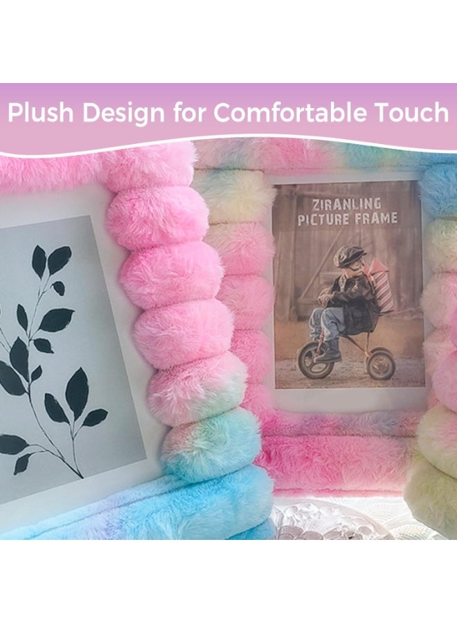 SYOSI Picture Frames, Rainbow Plush Photo Frame, Ultra-Soft Decorative Display for Photos & Artwork, Cozy Home Decor Frame for Drawings, Watercolor Paintings & Memorabilia, Machine Washable (4x6 Inch) - Image 3