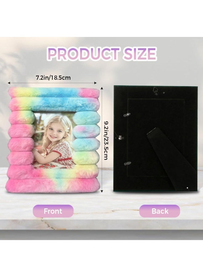 SYOSI Picture Frames, Rainbow Plush Photo Frame, Ultra-Soft Decorative Display for Photos & Artwork, Cozy Home Decor Frame for Drawings, Watercolor Paintings & Memorabilia, Machine Washable (4x6 Inch) - Image 2